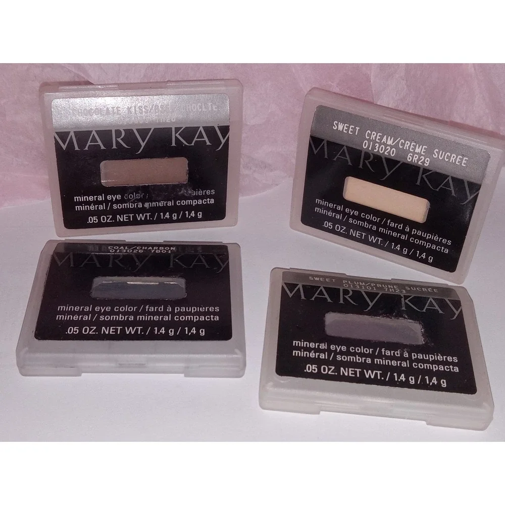 Mary Kay Mineral Eye Color Lot of 4 Chocolate Kiss Coal Sweet Plum Sweet Cream